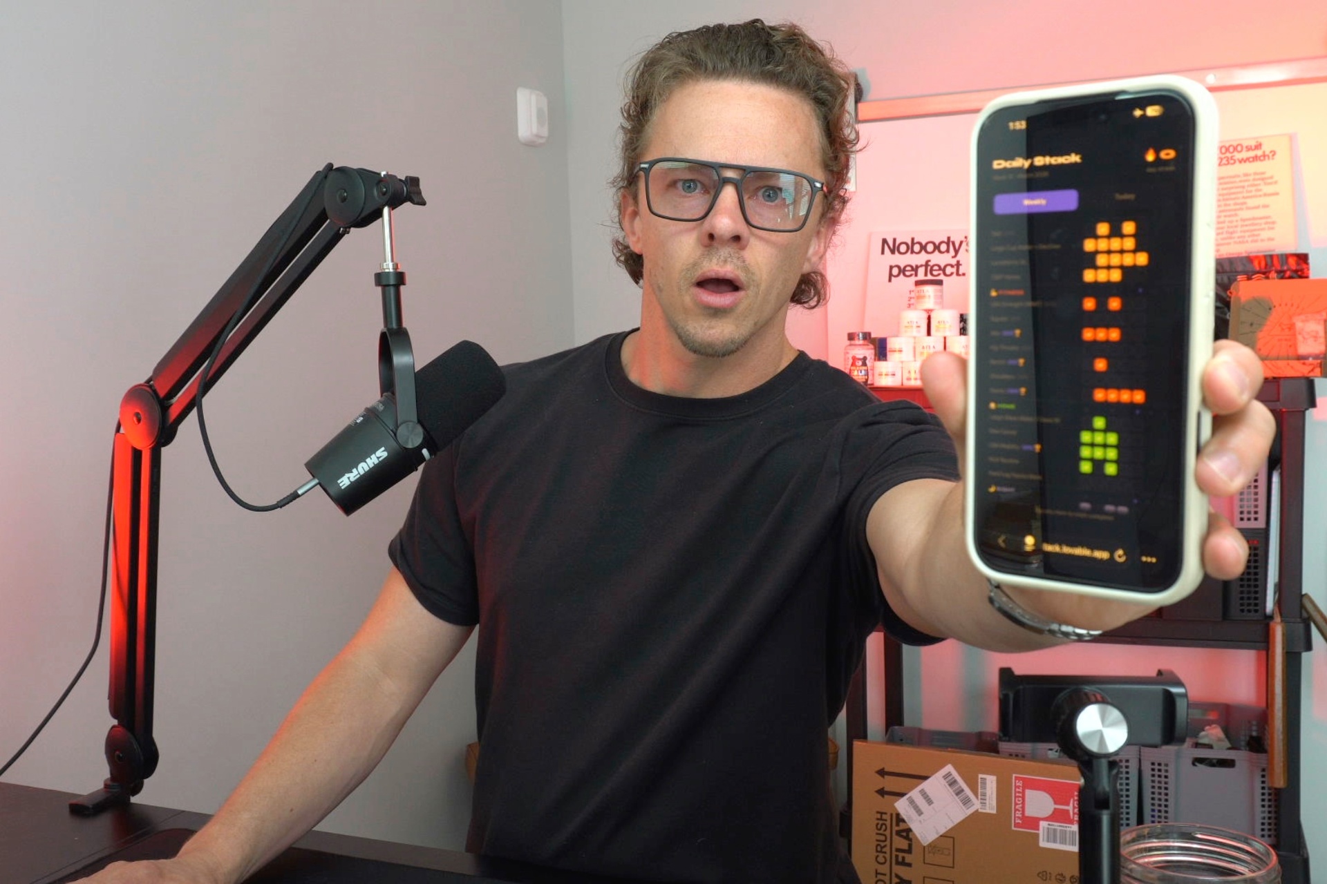 Colin at his desk